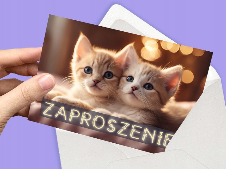 Запрошення на день народження котики милі маленькі котики запрошення + конверт