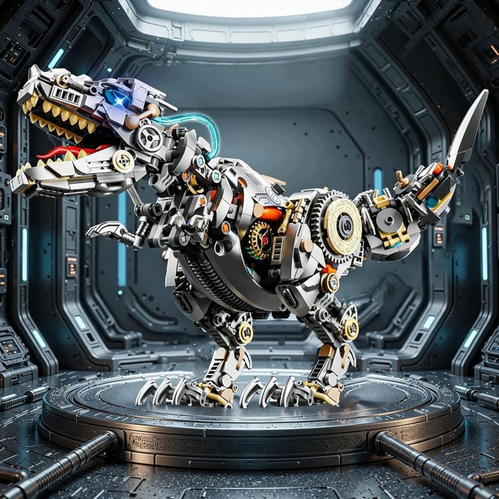 Набір деталей механічний T-REX динозавр з LED, модель динозавра для складні — фото 8