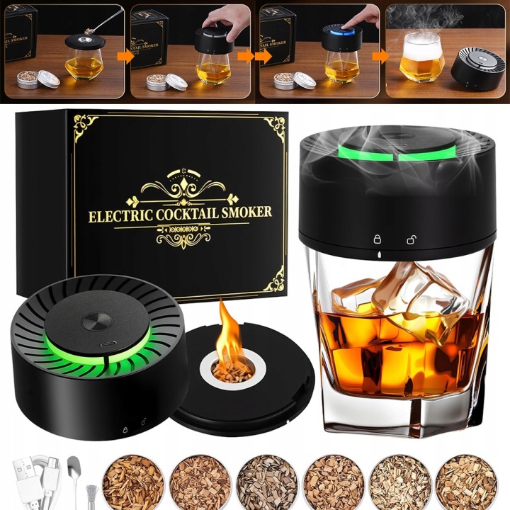 Sada Na Uzení Whisky Smoker Elektrický Dřevěný dárek pro něj