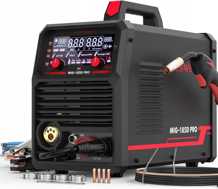 Svařovací Stroj Mig Mag 185A 6V1 Mig Tig Mma Flux Led 230V