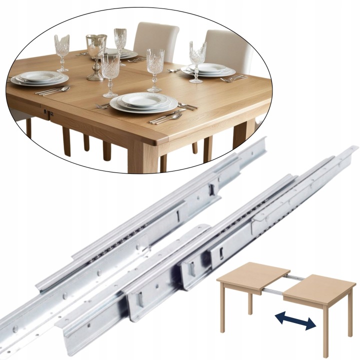 Vodící lišta pro stůl Hakner H-47 mm L-660 mm, vložka 1020 mm, dělený rám