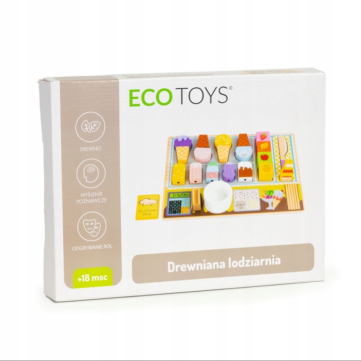 Дерев'яна дошка магазин морозива набір для морозива для дітей ECOTOYS EcoToys — фото 6