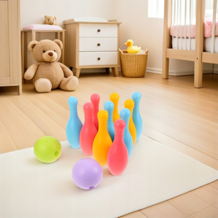 2 Набори Асорті Color Kids Боулінг Toy Набір Легкі пластикові шпильки і кульки — фото 10