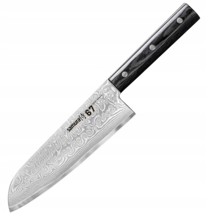 Nůž Santoku Samura Damascus 67 175 mm VG-10 67 vrstev Micarta 61 Hrc