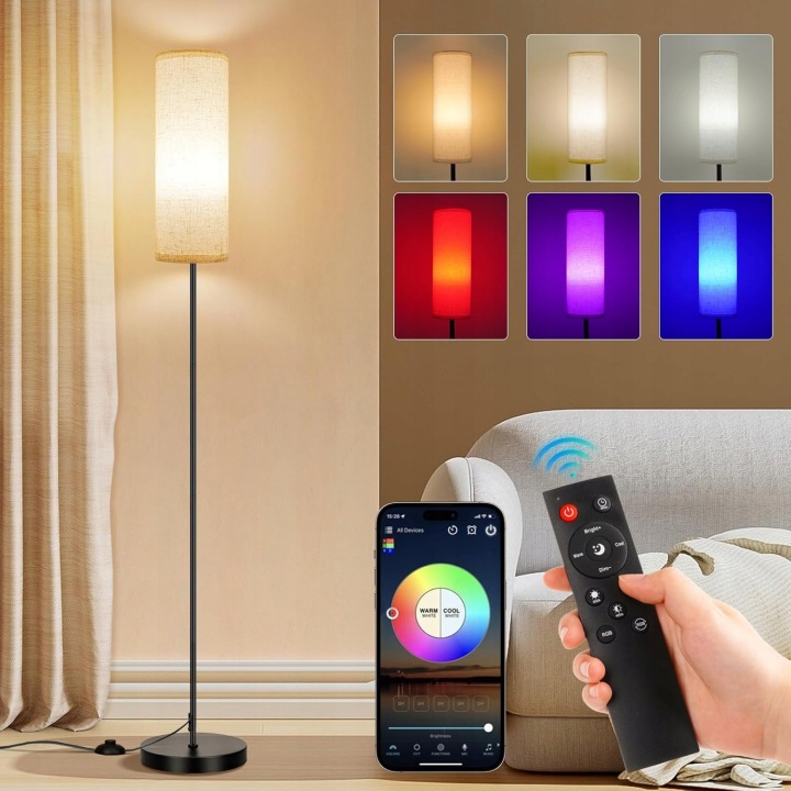 Rgb podlogová lampa Inteligentní Dálkový Ovladač Obývací pokoj Kancelář Černá