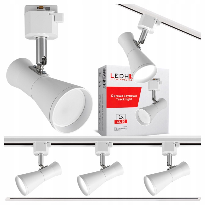 Sada osvětlení Kolejnicových Kolejnic 1m spotová lampa GU10 Led Reflektor x3