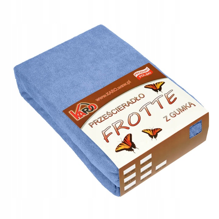 Froté prostěradlo s gumou 200x220 modré Karo