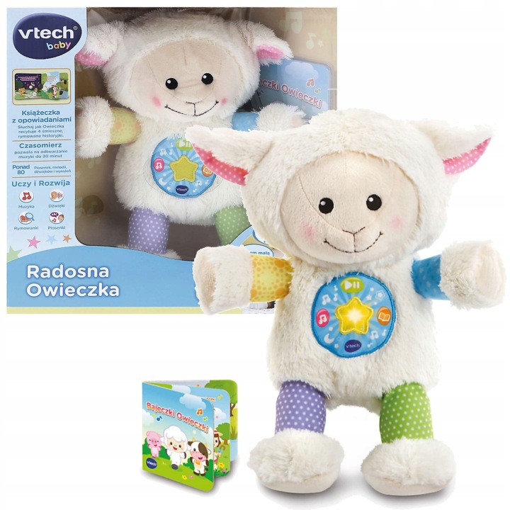 М'яка іграшка інтерактивна VTech Радісна Овечка різнокольорова тканина звукова — фото 2