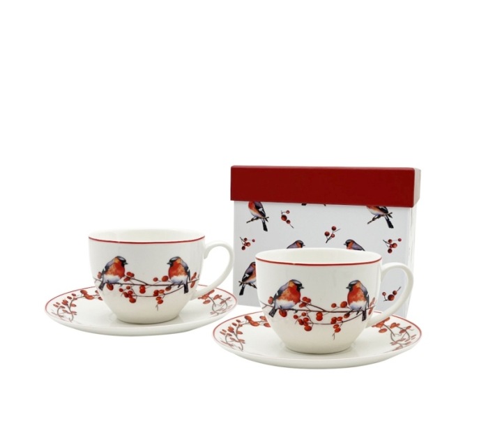 Šálky na kávu Vánoce 2ks christmas birds pták (ptáček)