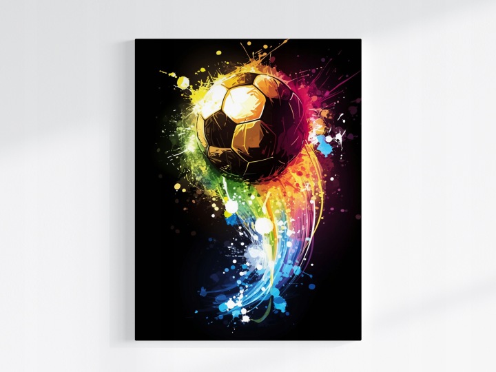 Plakát Graffiti Sport Fotbalový Fotbal Neon Duha 75x100