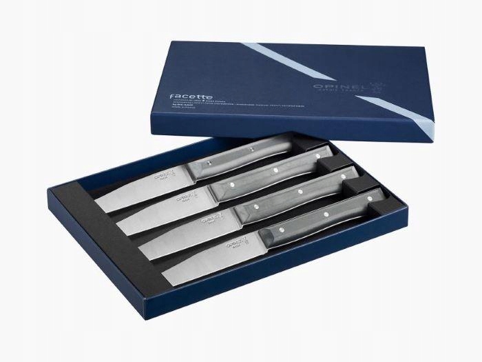 Opinel Sada 4 nožů Facette Box Serrated Grey