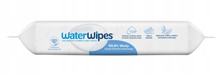 WaterWipes Біо Серветки вологі водні, біорозкладні 60 шт. — фото 2