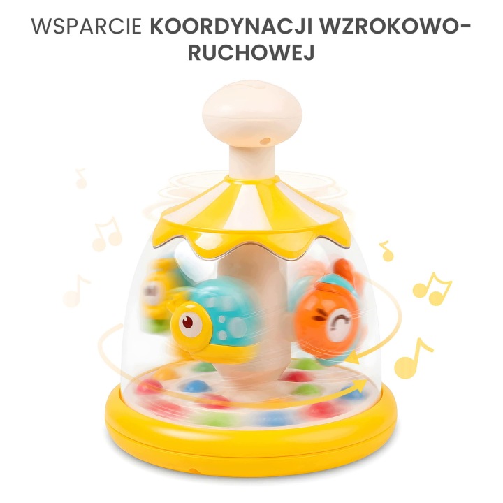 Іграшка розвивальна традиційний Дзиґа тваринки рожевий для дітей Toyz — фото 2
