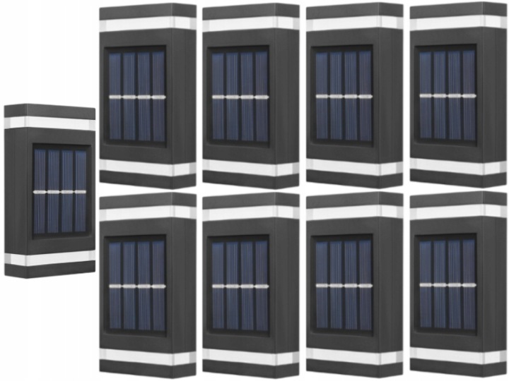 9x Vodotěsná solární Led lampa Světlo Nástěnné svítidlo se senzorem soumraku