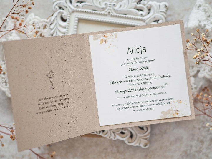 Запрошення до причастя ручної роботи з персоналізацією для хлопчика 01 — фото 3
