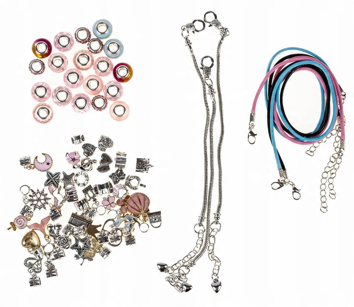 SET DIY BRACELETS NECKLACES BEADS CHARMS JEWELRY BOX Packaging status original