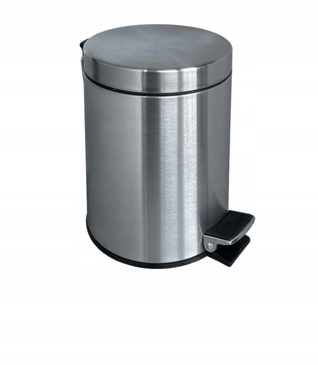 kulatý odpadkový koš Stella Standard s pedálem 3 l, tlumené zavírání saténová ocel