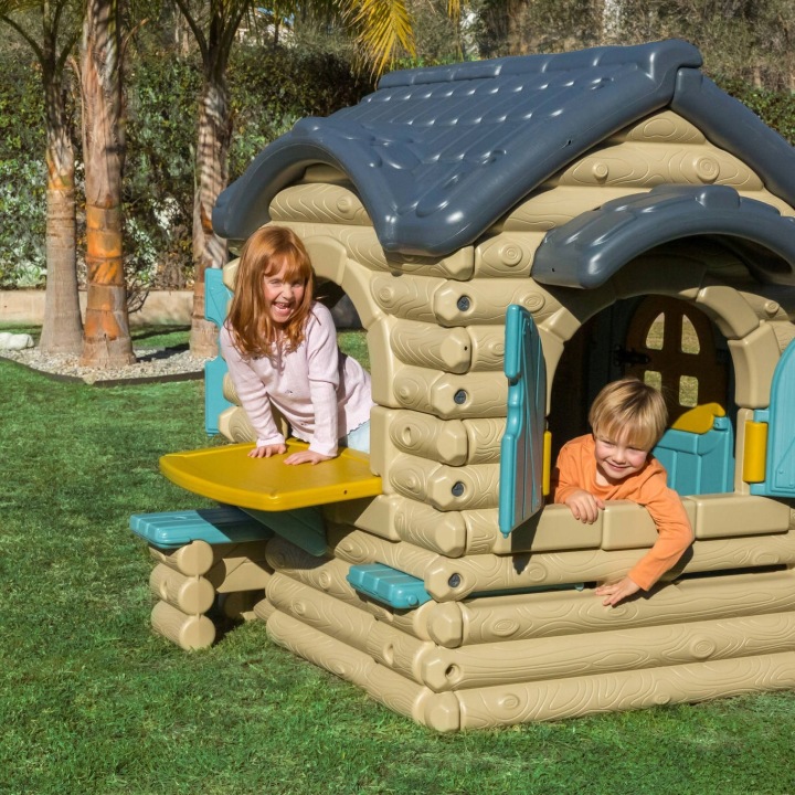 DUŻY DOMEK OGRODOWY CASUAL WYSUWANA ŁAWECZKA ŁAWKA STÓŁ CHATKA BELEK FEBER Materiał plastik