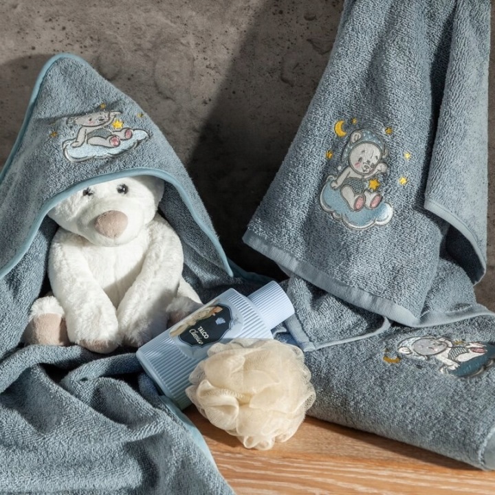 Рушник дитячий бавовняний BABY75 70x140 синій — фото 4