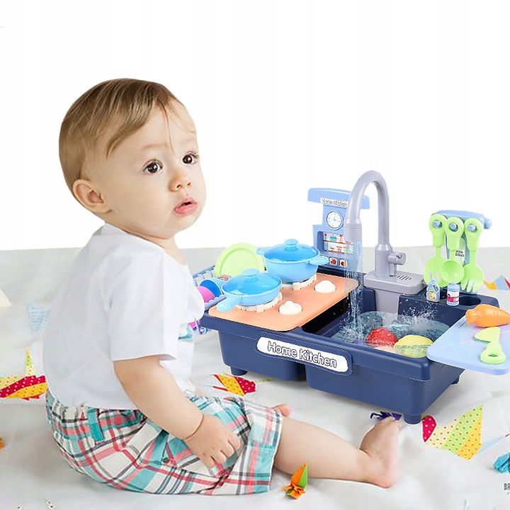 CHILDREN'S KITCHEN SINK WITH WATER INTERACTIVE TAP STOVE 2IN1 + ACCESSORIES Manufacturer code 6576