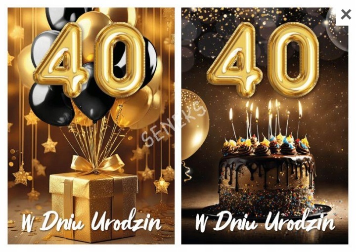 Листівка B6 3D день народження 40