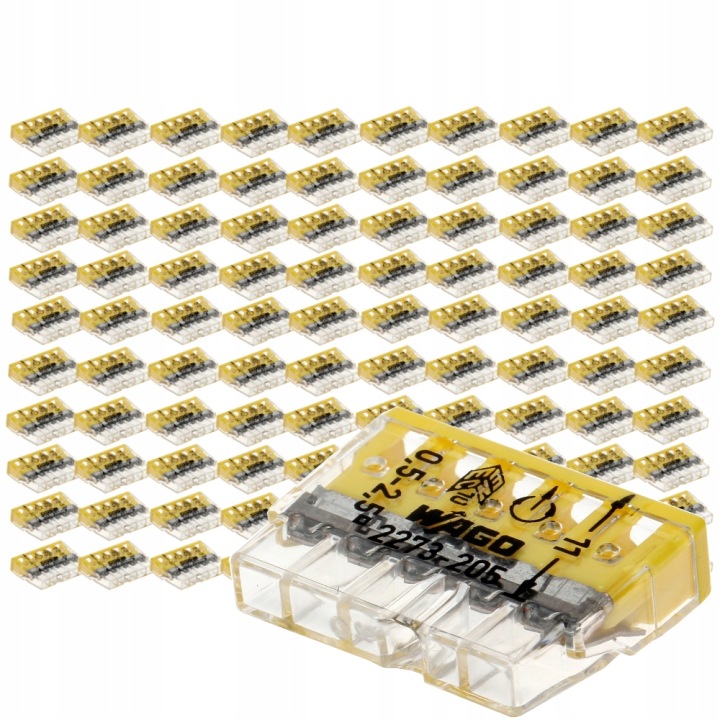 Spojka pro instalační krabice 5x2,5 mm? průhledná-žlutá 2273-205