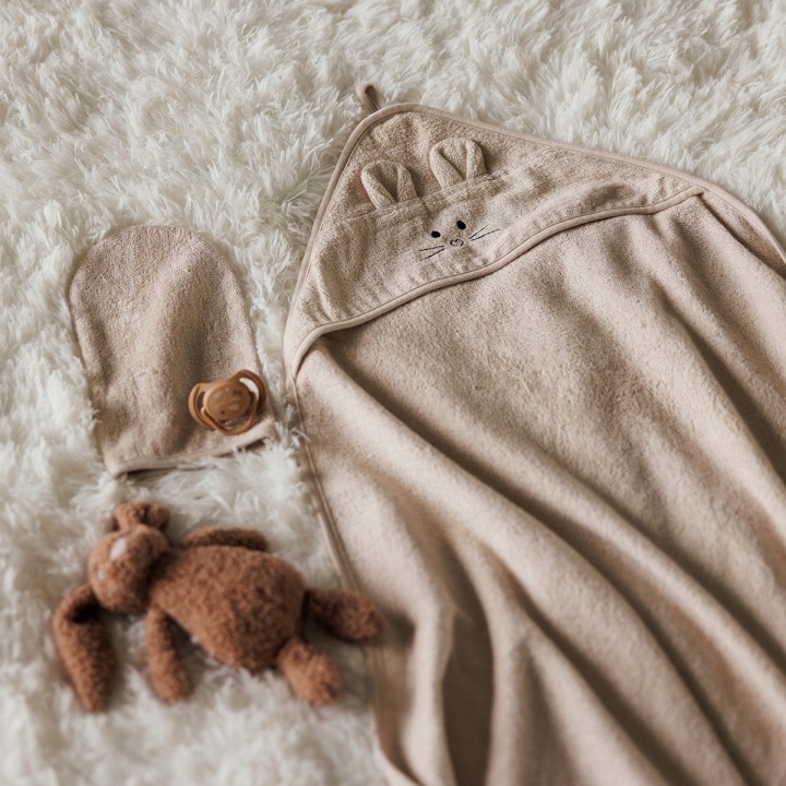 Накидка з капюшоном Babyono 100 x 100 см бежевий — фото 6
