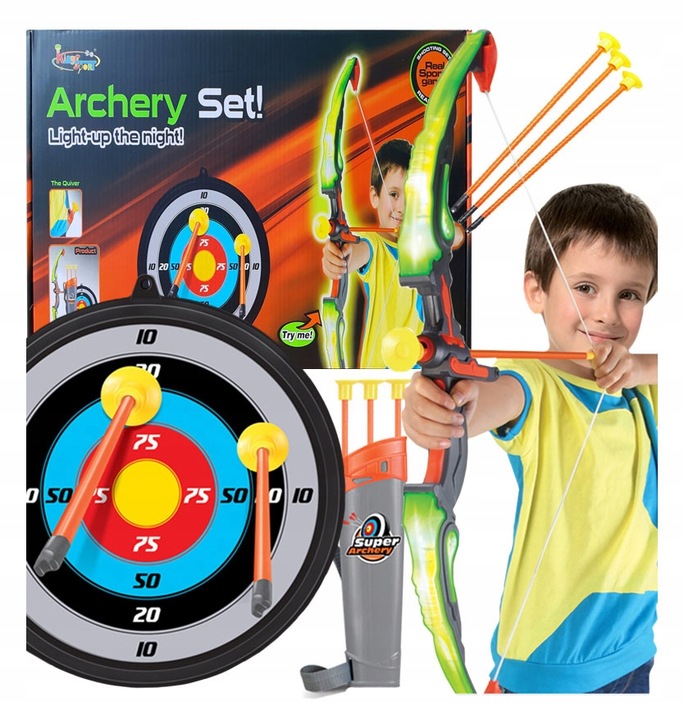Glowing Bow LED Archery Set Arrows Target