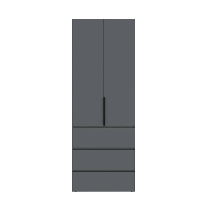 Сучасна Шафа Averon 22 Графіт 2 Двері 3 Шухляди 80x220 см