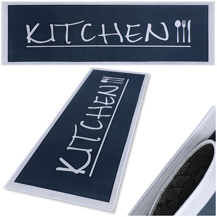 Koberec Běhoun Do Kuchyně Černý 80x200 Koberec Kuchyňský Šedý Kitchen Podgumovaný