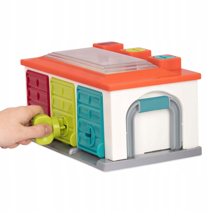 Garaż для дітей з машинками і ключами 3 машинки 2+ B.toys червоний — фото 3