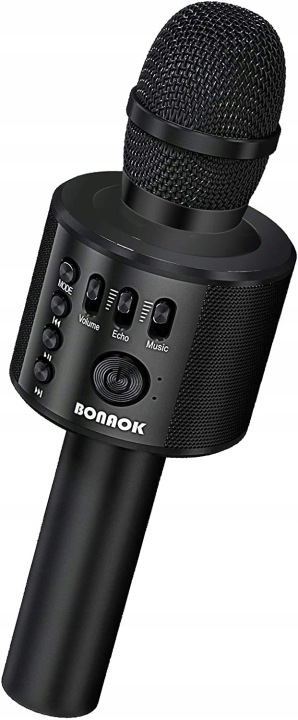 Мікрофон Караоке BONAOK Q37 Bluetooth 5.0 Колонка Echo microSD Чорний