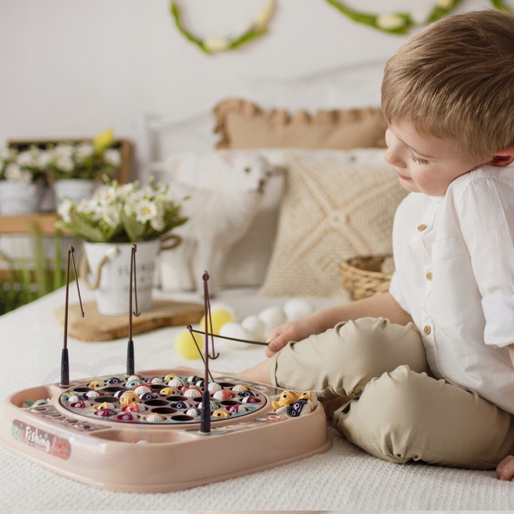 GRA ZRĘCZNOŚCIOWA RODZINNA ŁOWIENIE RYBEK ZESTAW 4 WĘDKI 50 EL. WOOPIE Marka Woopie