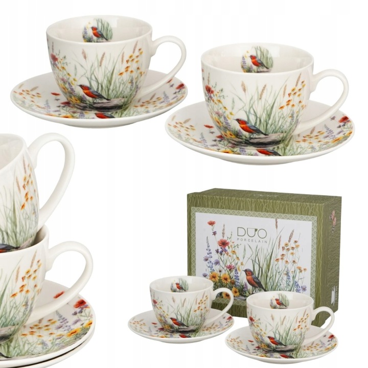 Set 2 Šálků S Podšálkem July 270 ml porcelánový set jako dárek