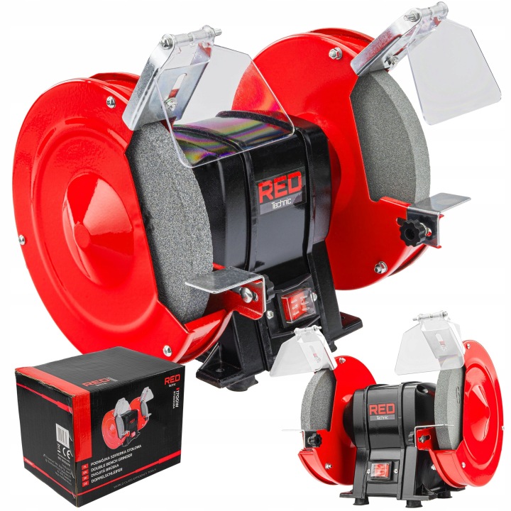 Stolní Bruska 1700W Kamenná Dvojitá 2x Kámen Kotouč 200MM Silná