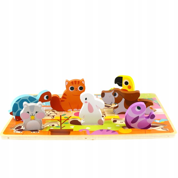 GRUBE DUŻE DREWNIANE KLOCKI UKŁADANKA PUZZLE TOOKY TOY Marka Tooky Toy