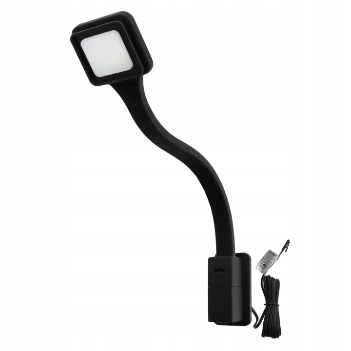Noční lampa Led do postele černá ohebná, šroubovací Usb C Flexi 2Q s Usb