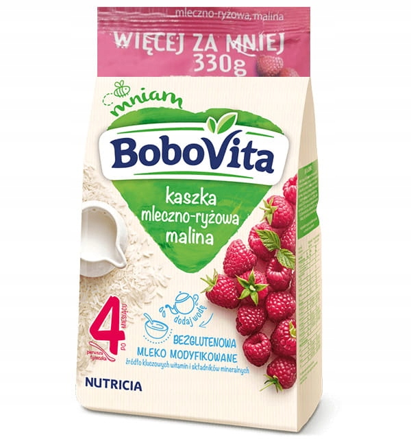 BOBOVITA Кашка Рисова малина 270 г , по 6 місяця