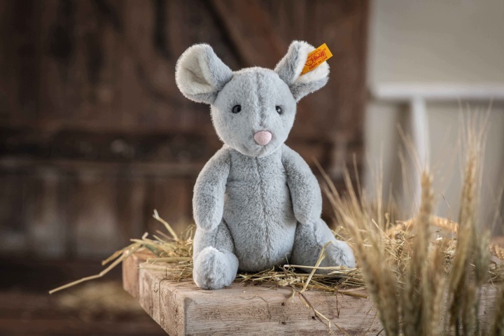 Steiff 056246 cheesy mouse 19 bluegrey сидячий, сірий violet — фото 2