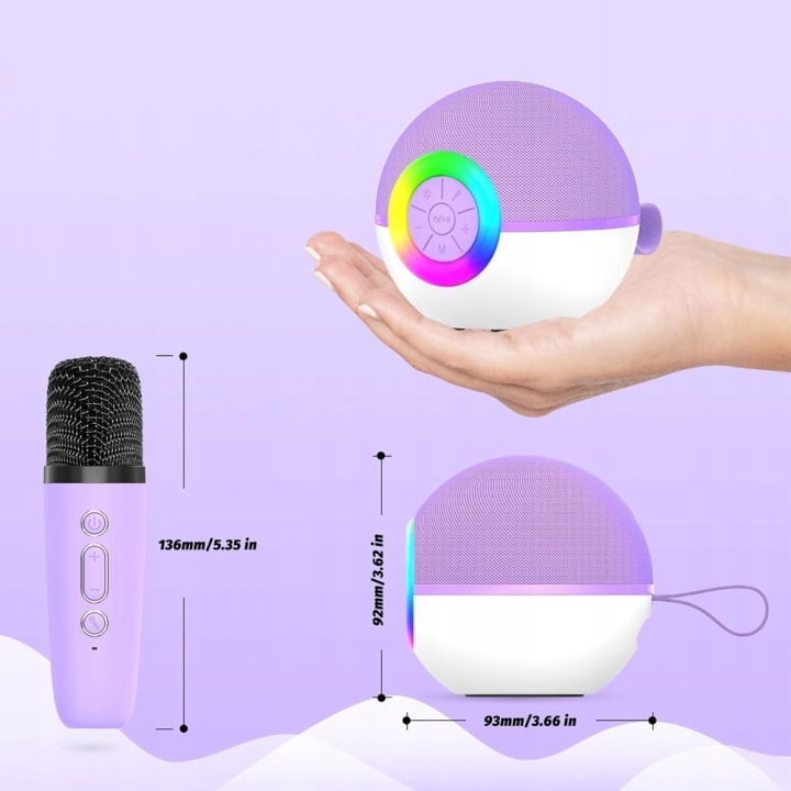 Колонка BLUETOOTH караоке бездротовий 2 мікрофони набір для дітей USB — фото 6