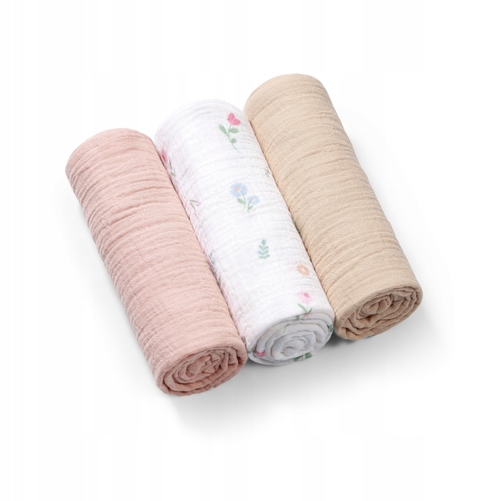 Babyono Пелюшка муслінова 70x70 3 шт. 328/01 рожевий