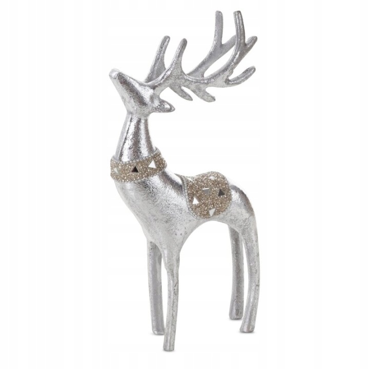 Vánoční figurka Jelen 12x6x30 stříbrná