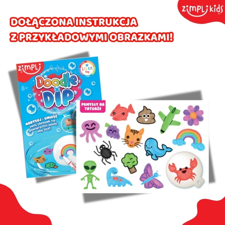 Набір татуювань для води з фломастерами Zimpli Kids Doodle N Діп (виставковий) — фото 5