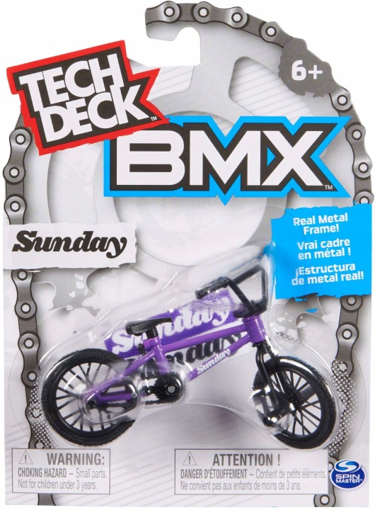 ROWER MINI BMX SUNDAY FIOLETOWY FINGERBIKE + NAKLEJKI TECH DECK Marka Spin Master