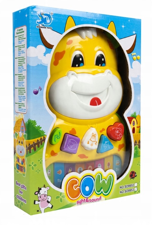 COLORFUL EDUCATIONAL PIANO INTERACTIVE ORGANS SOUNDS COW FOR CHILDREN Main color multicolor