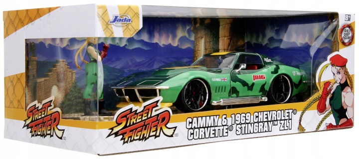 Автомобіль JADA TOYS Street Fighter 1969 Chevrolet Corvette ZL1 + фігурка