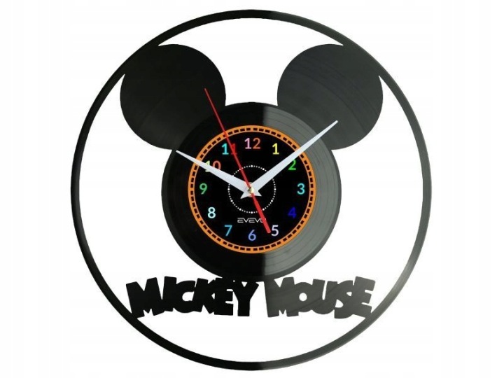 Mickey Mouse Dekorativní Nástěnné Hodiny Moderní Vinylová Deska Na P