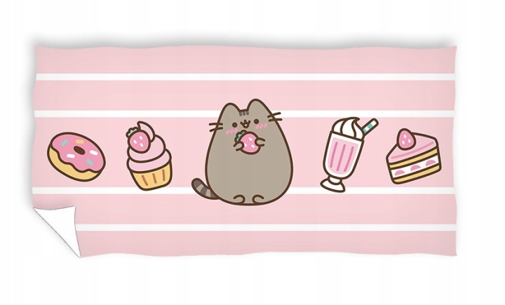 Рушник 70x140 PUSHEEN бавовна для купання великий пляжний кіт рожевий