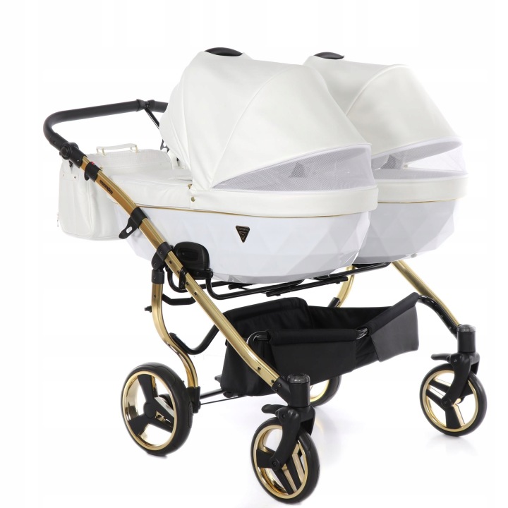 JUNAMA Individual Duo Fluo візок для близнюків 2 в 1 білий золотий 17 — фото 2