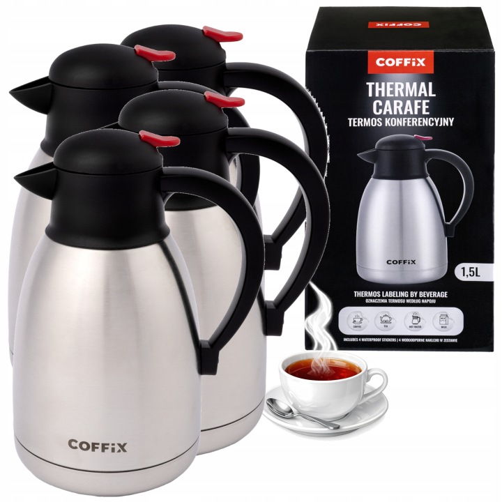 Konferenční termoska na čajovou kávu Thermal ocelová 1,5 l 4 kusy